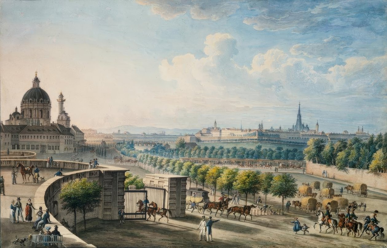 Vienne depuis le palais Schwarzenberg / Ancien - Jakob Alt