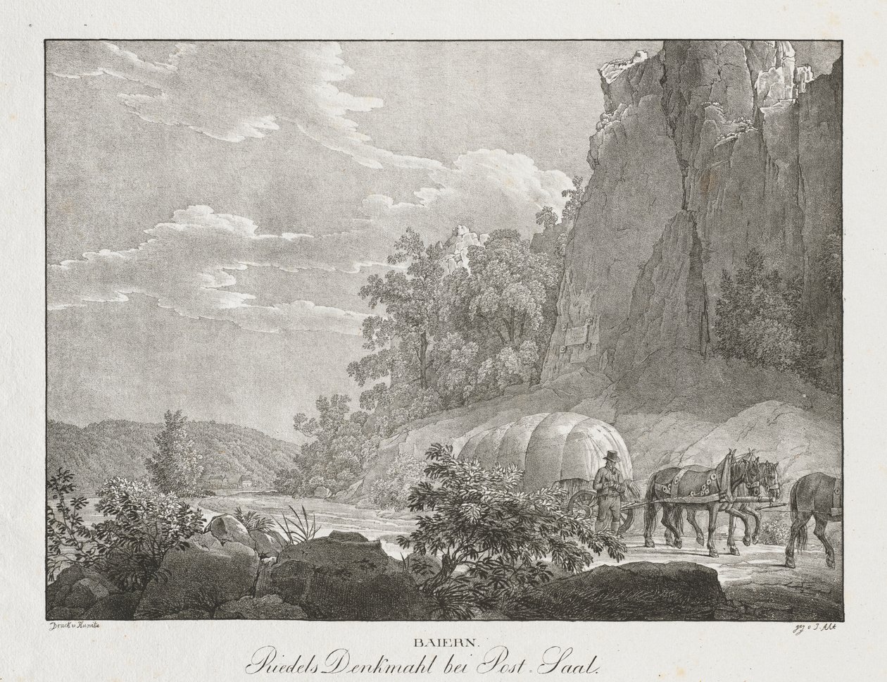 Bavière, monument de Riedel près de Post-Saal - Jakob Alt