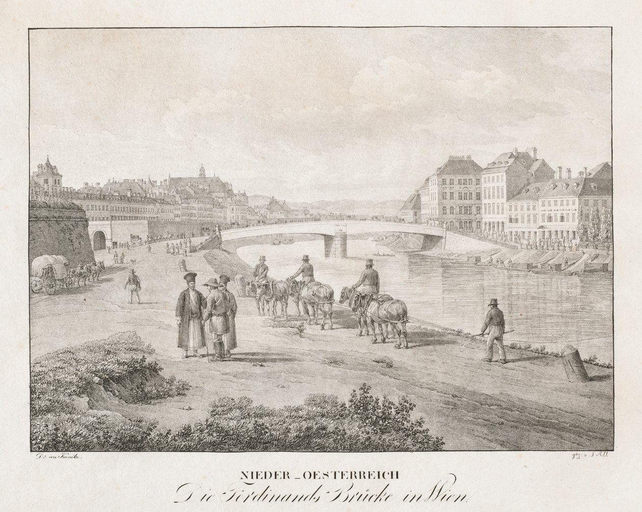 Nieder-Österreich, Le pont Ferdinand à Vienne - Jakob Alt