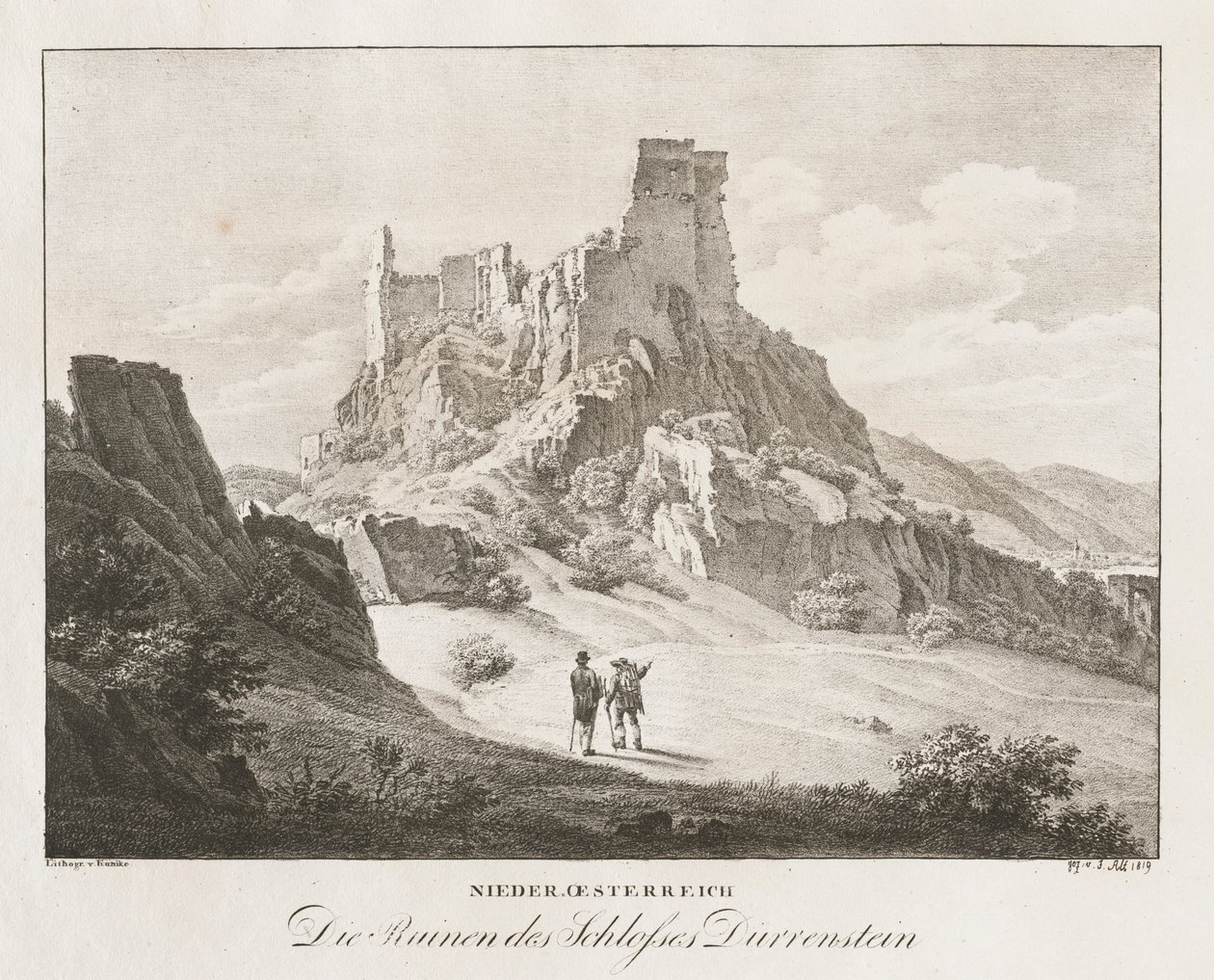 Nieder-Österreich, les ruines du château - Jakob Alt