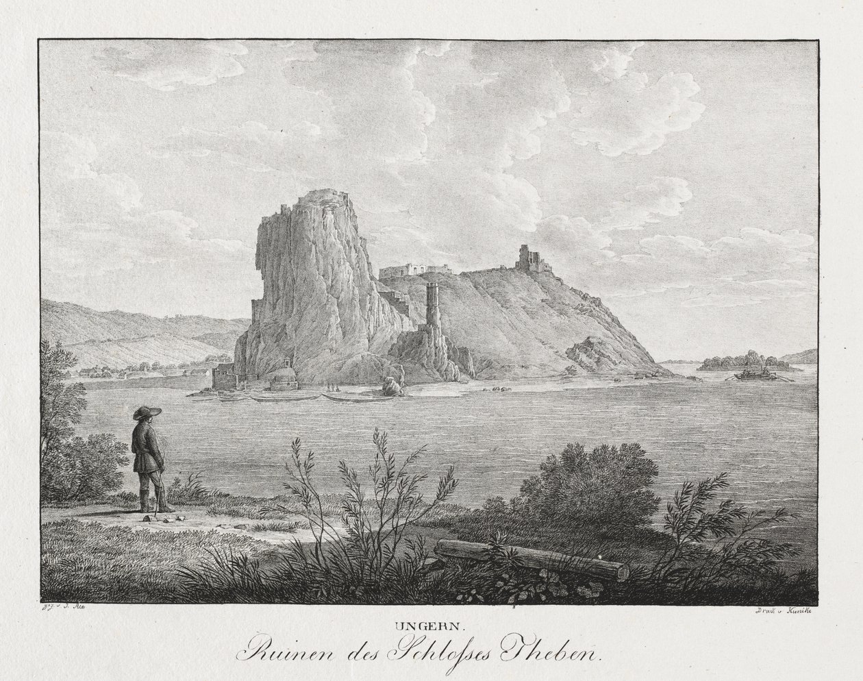 Hongrie, Ruines du château de Theben - Jakob Alt