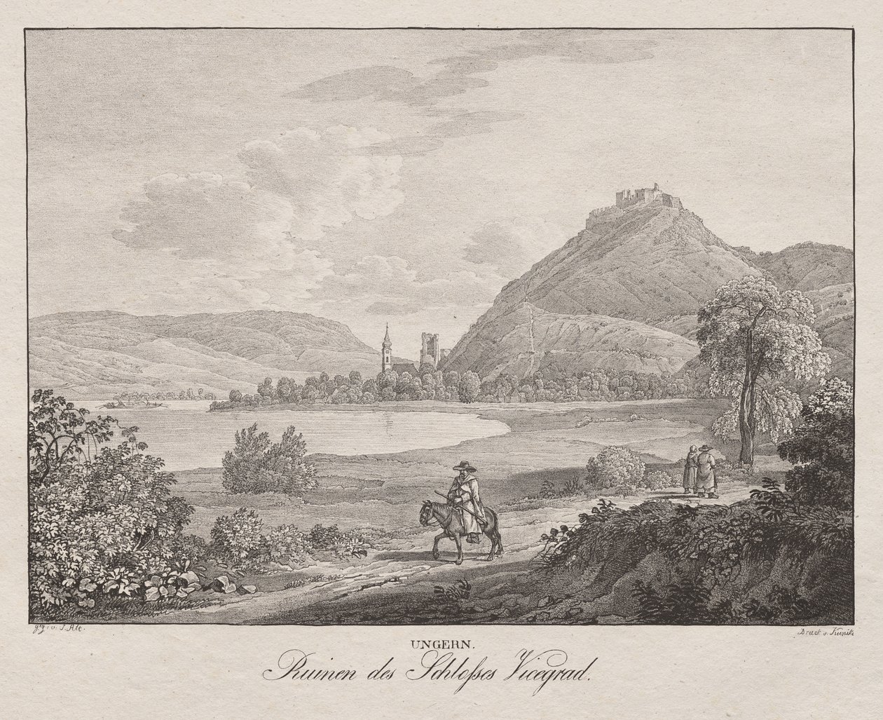Hongrie, Ruines du château de Vicegrad - Jakob Alt