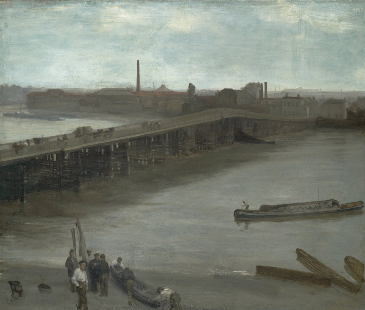 Marron et argent : vieux pont de Battersea, 1859-1863 - James Abbott McNeill Whistler