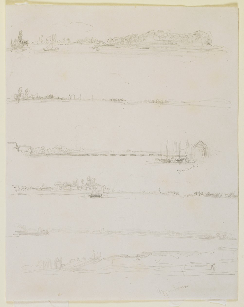 Le Rhin, près de Worms et Oppeheim, 1858 - James Abbott McNeill Whistler