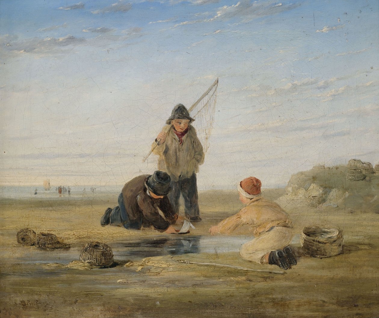 Enfants jouant sur la côte - James Baker Pyne
