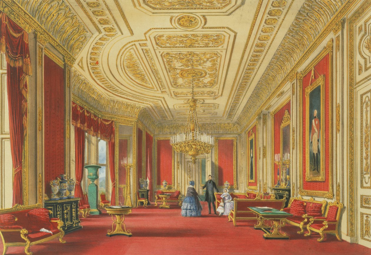 Le salon cramoisi, château de Windsor, 1838 - James Baker Pyne