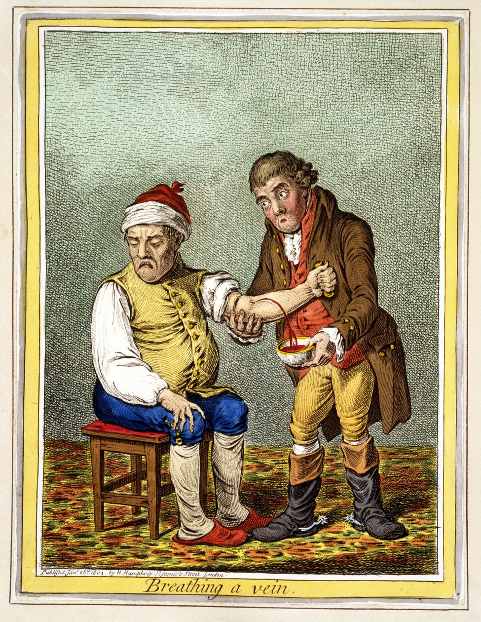 Saignée, pub. Londres 28 janvier 1804 - James Gillray
