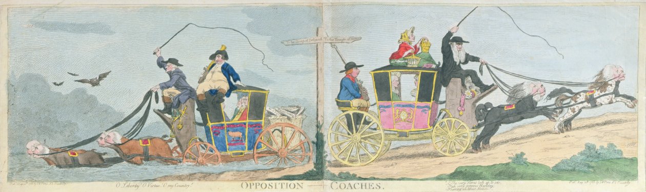 Opposition Coaches, publié par S.W. Fores en 1788 - James Gillray