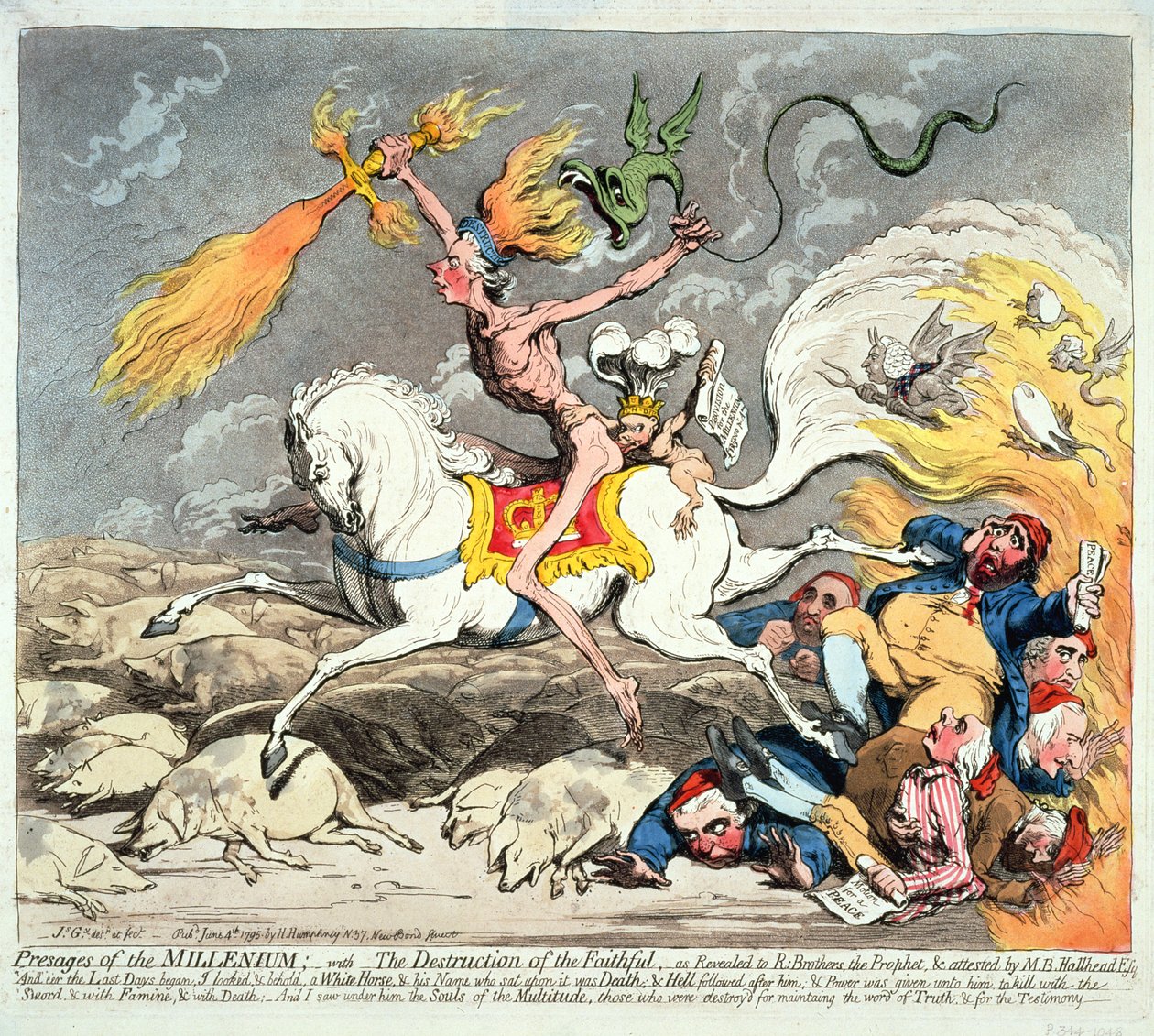 Présages du Millénaire, publié en 1795 - James Gillray