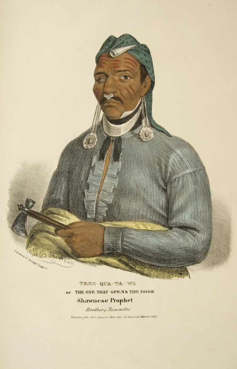 Tens-qua-ta-wa ou Celui qui Ouvre la Porte, Prophète Shawnese - James Otto Lewis