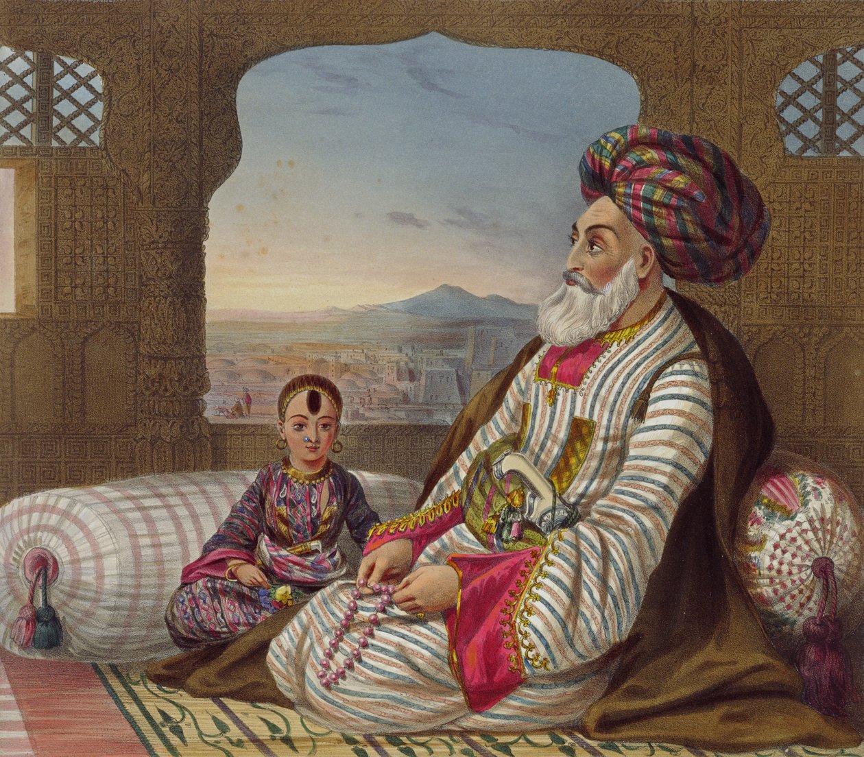 Dost Mahommed (1793-1863) Roi de Kaboul et son plus jeune fils, planche 2 de 