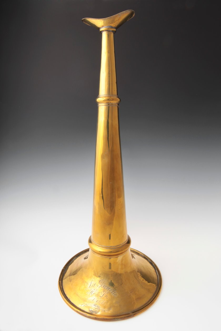 Trompette de pompier en laiton représentant la Lafayette Hook and Ladder Co. No. 1 de St. Louis - James Sweney