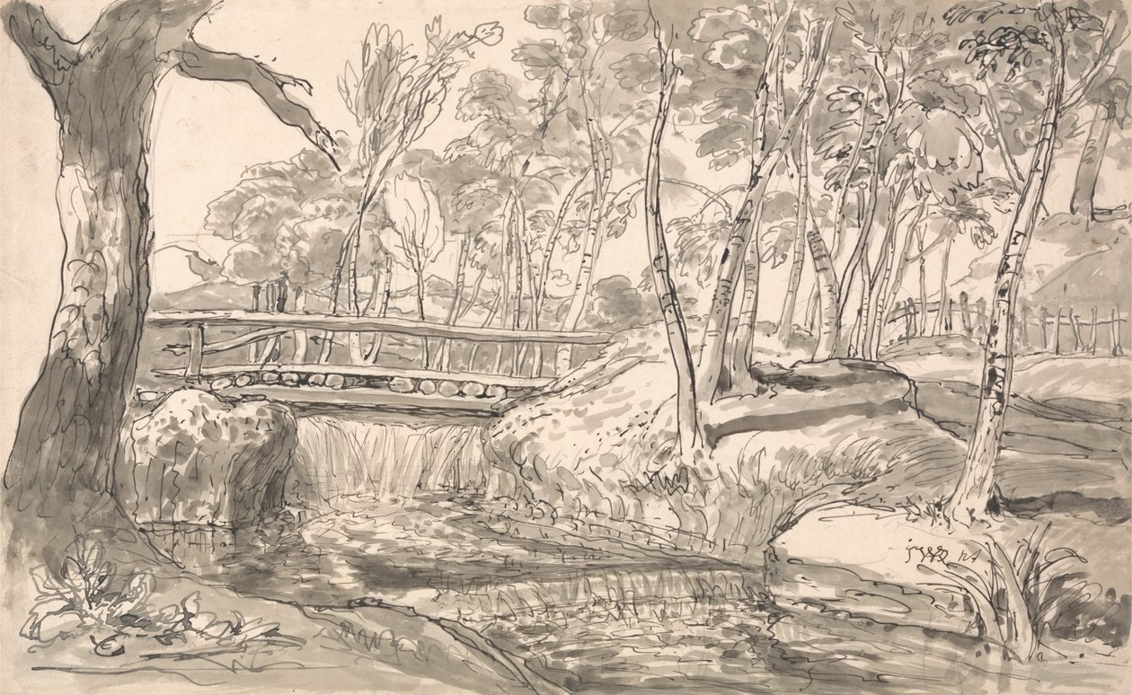 Paysage Fluvial avec une Cascade - James Ward