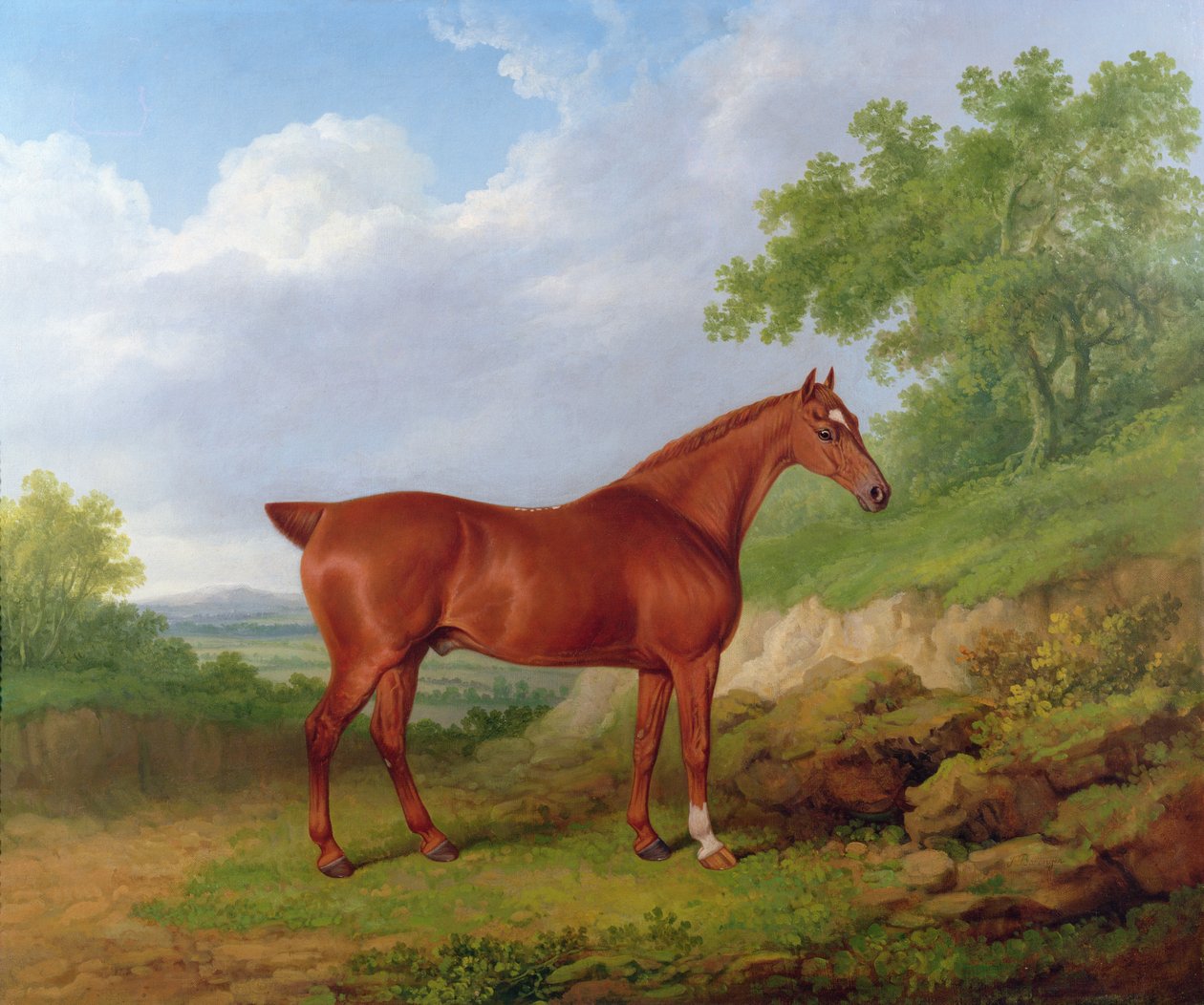 Chasseur de châtaignes dans un paysage - James Barenger