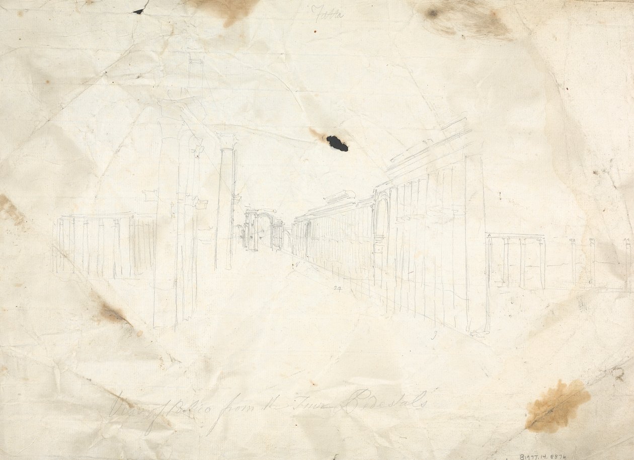 Esquisse de ruines de temple - James Bruce