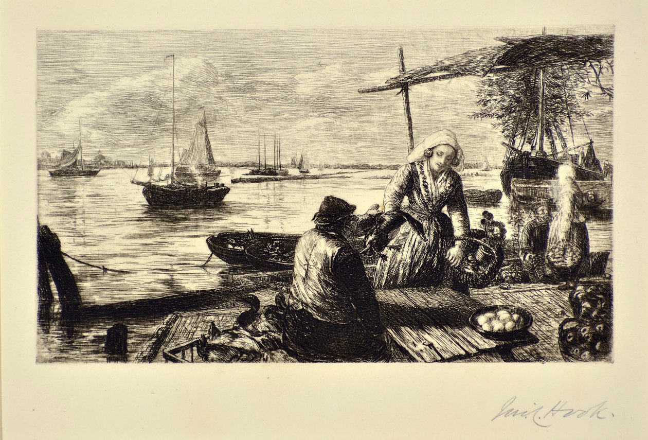 Bateau de marché, Hollande - James Clarke Hook