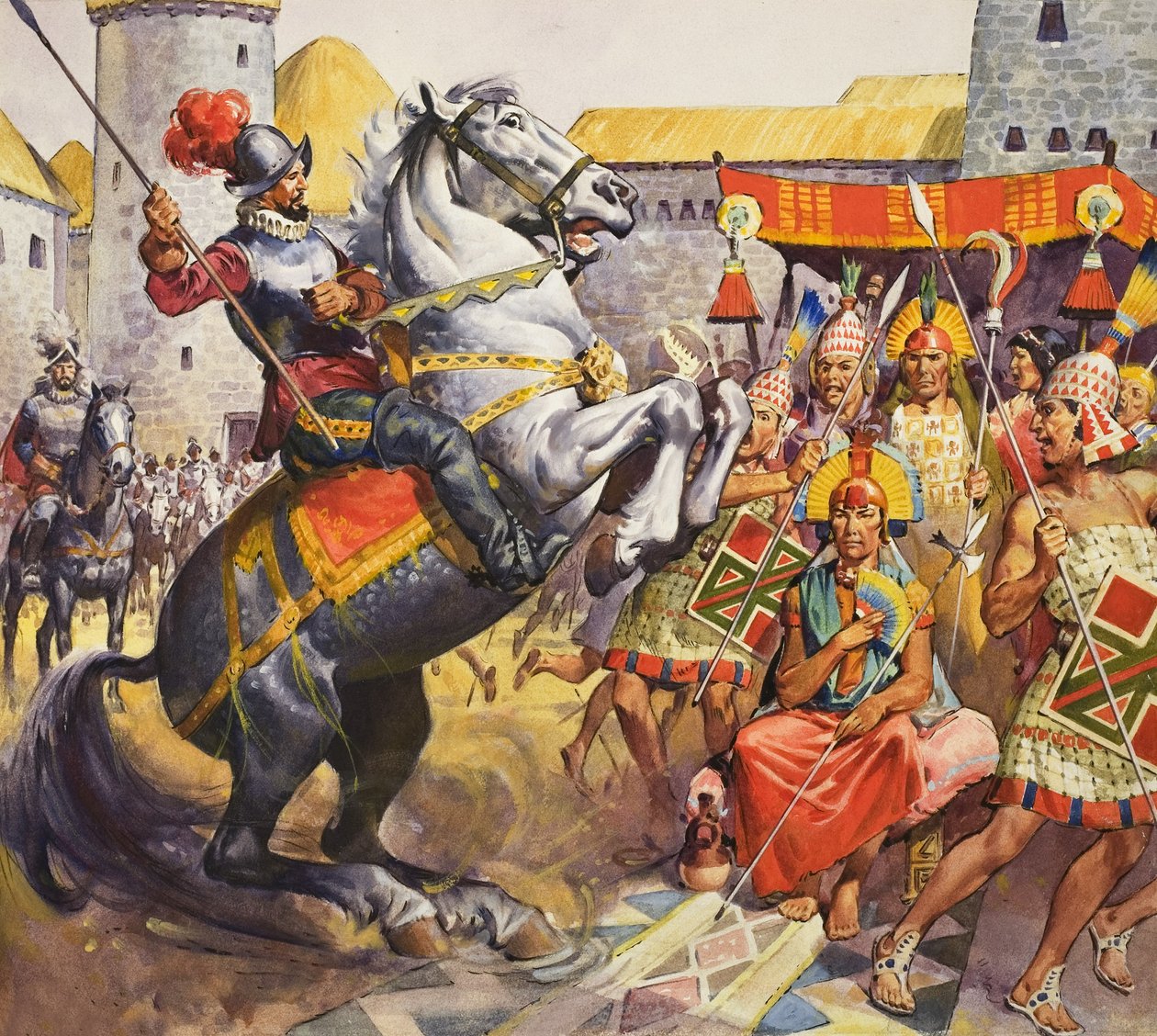 Incas (gouache sur papier) - James Edwin McConnell
