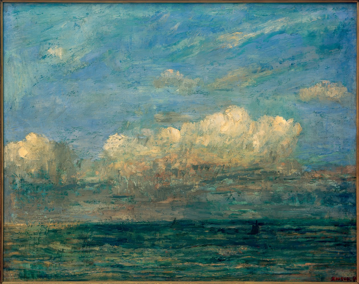 Paysage marin avec nuage blanc - James Sidney Ensor
