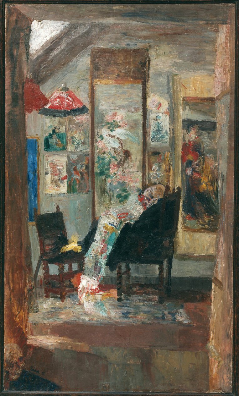 Squelette regardant des chinoiseries, 1885 - James Ensor