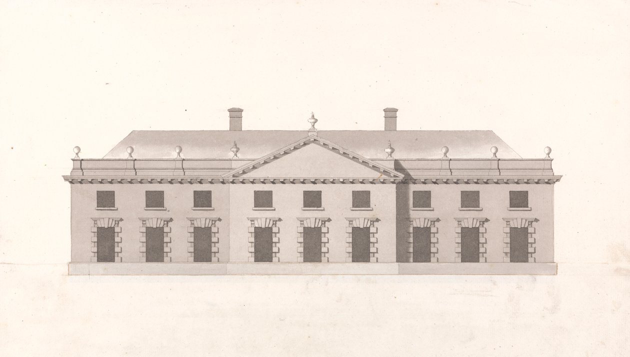 Bureau ou écuries non identifiés : élévation de la façade - James Gibbs