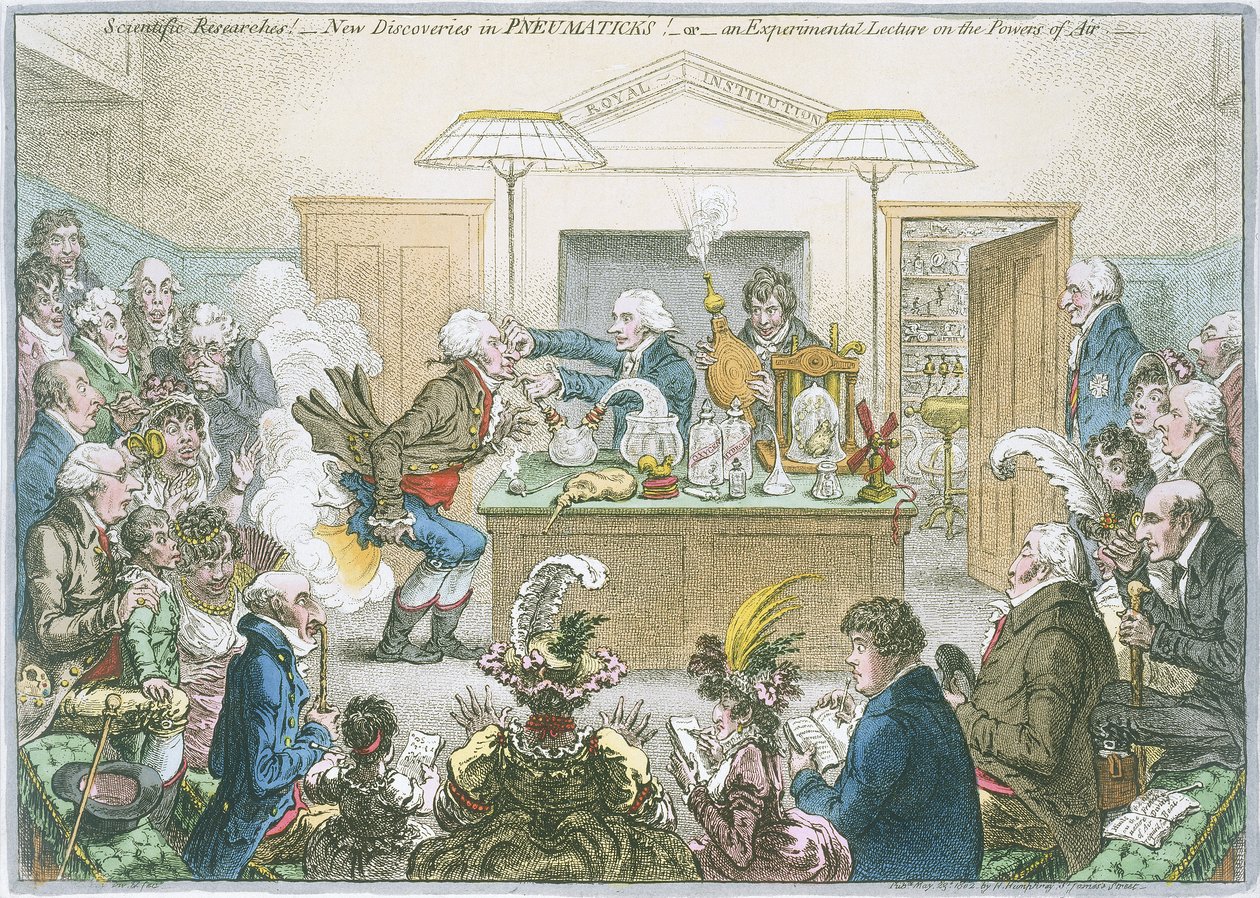 Conférence de chimie, 1802 - James Gillray