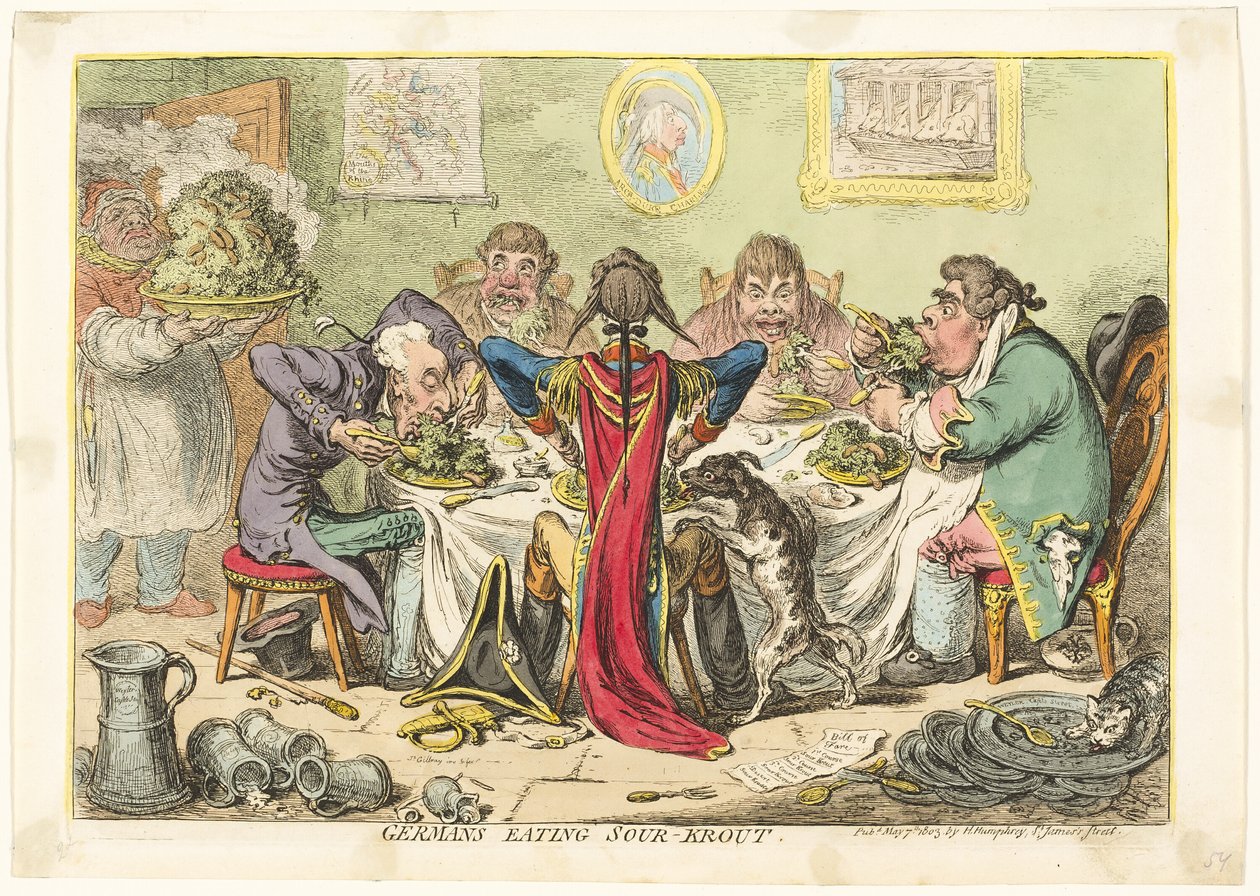 Allemands mangeant de la choucroute - James Gillray