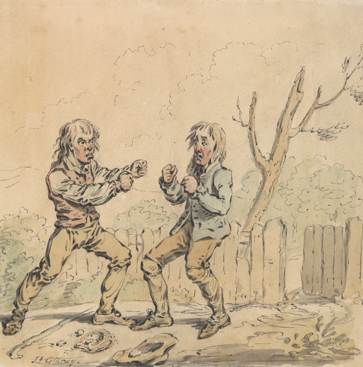 Deux hommes en bagarre - James Gillray