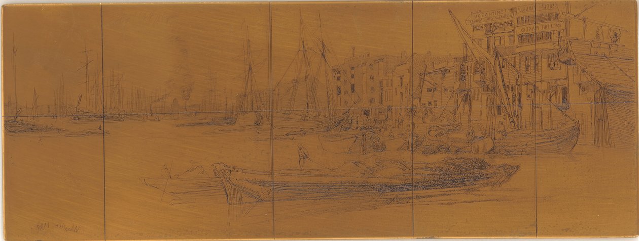Plaque de gravure : Entrepôts de la Tamise - James Abbott McNeill Whistler