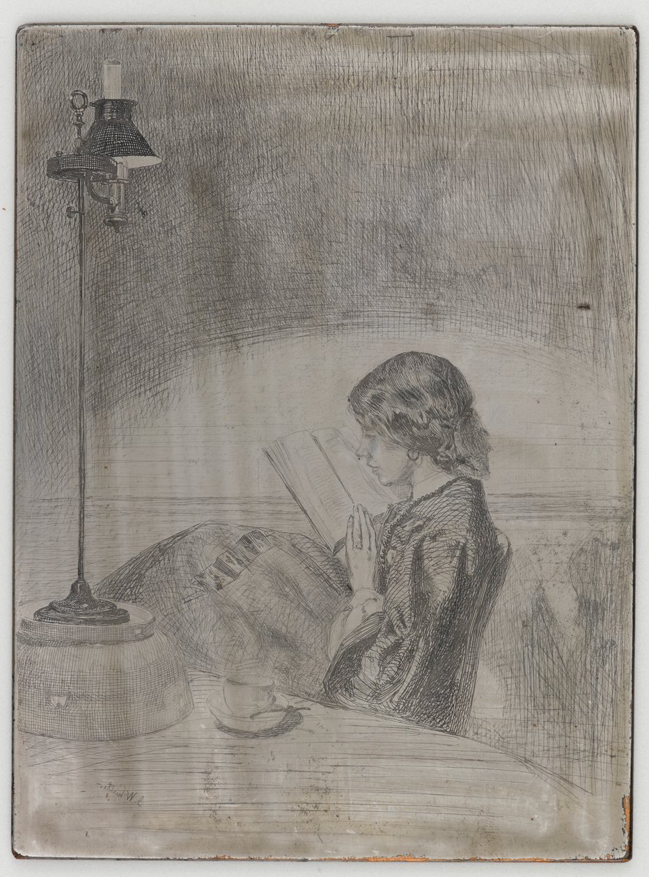 Lecture à la lumière de la lampe - James Abbott McNeill Whistler