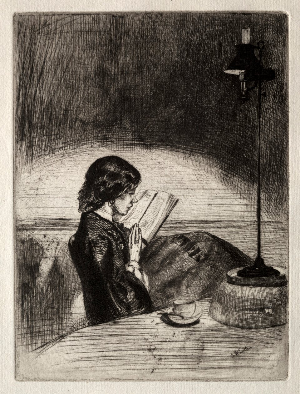 Lecture à la lueur des lampes - James McNeill Whistler