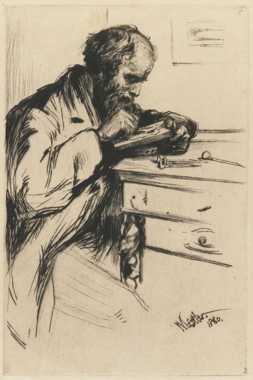 Riault (Le graveur sur bois) - James Abbott McNeill Whistler