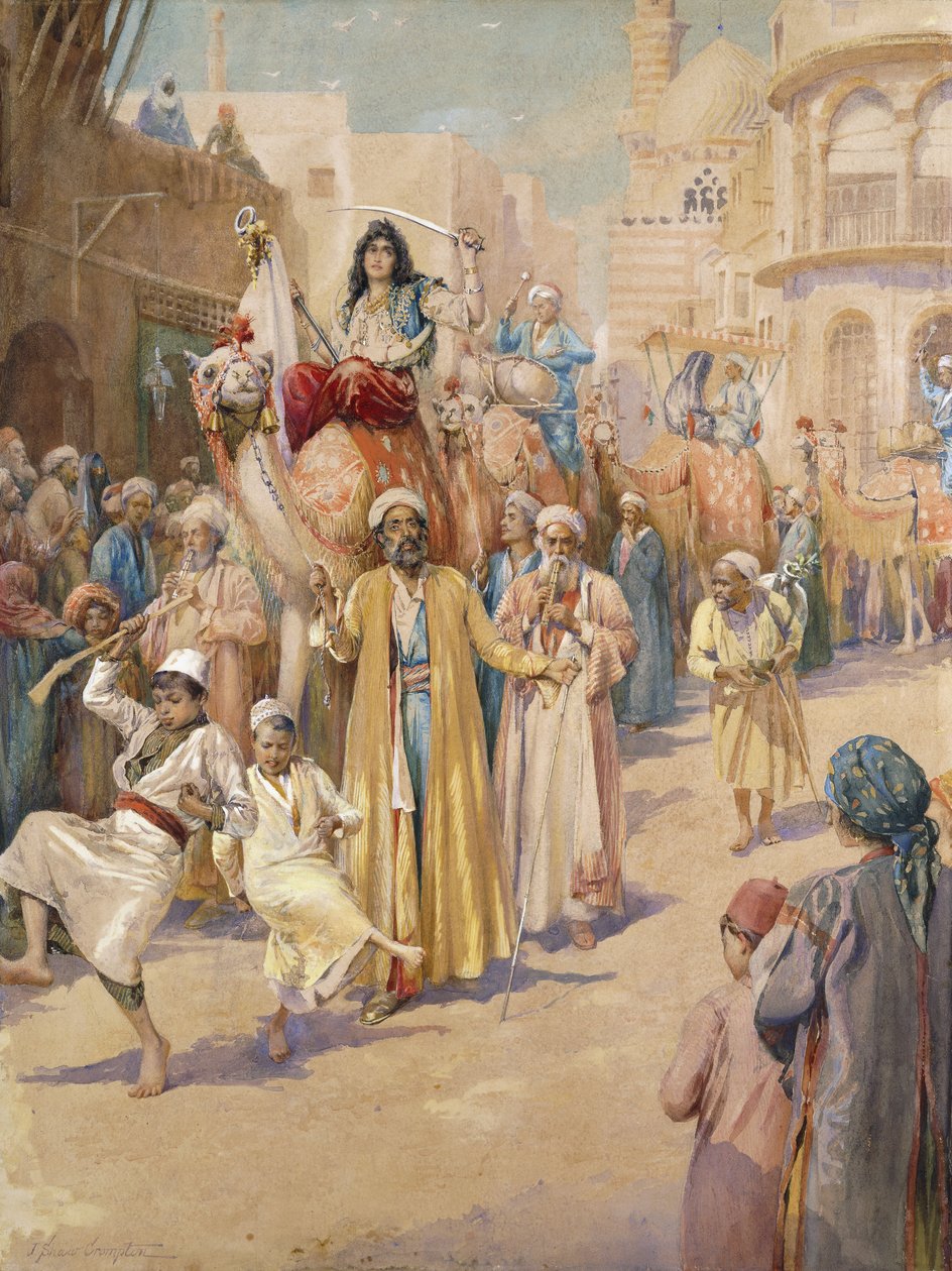 Procession de mariage arabe à travers Le Caire - James Shaw Crompton