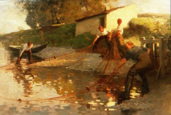 Pêcheurs de saumon sur la Tweed - James Wallace