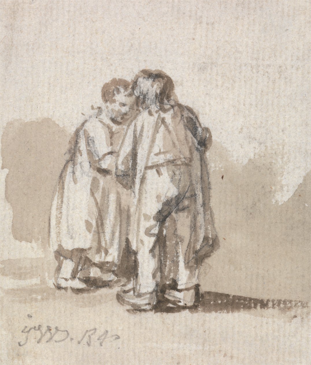 Un garçon et une fille conversant - James Ward