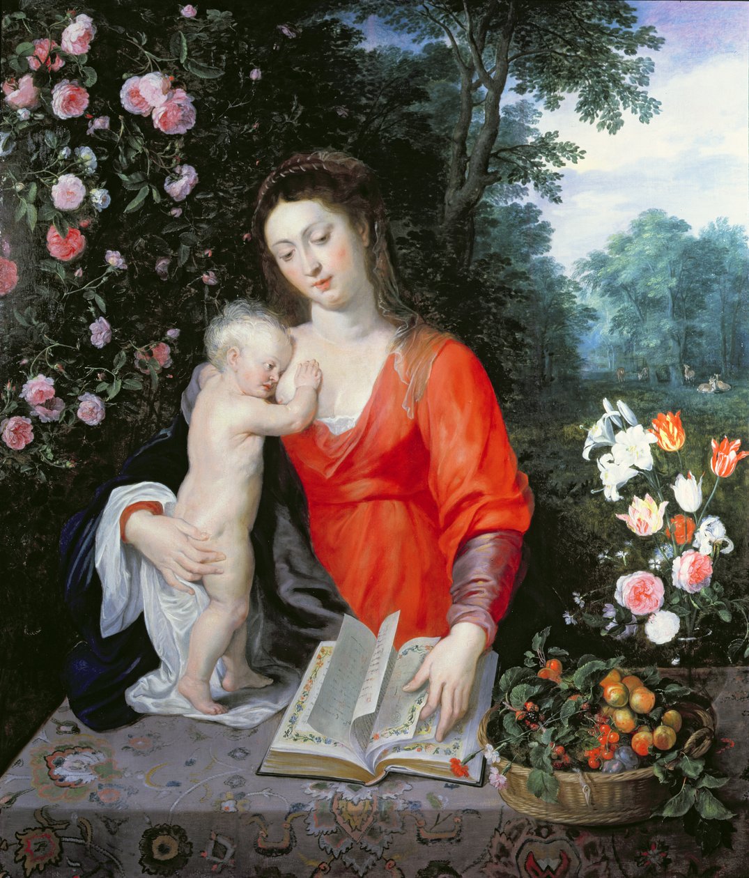 Vierge et enfant dans un paysage - Peter Paul Rubens