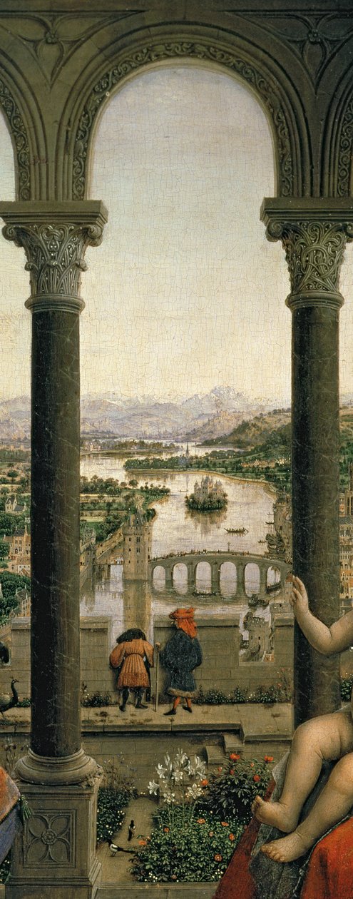 La Vierge de Chancelier Rolin, vers 1435 (détail) - Jan van Eyck