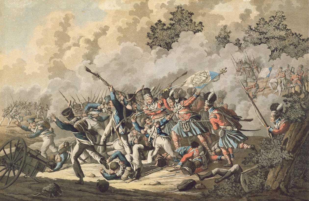 Les troupes écossaises et la vieille garde impériale, Waterloo, 18 juin 1815 - Jan Anthonie Langendyk
