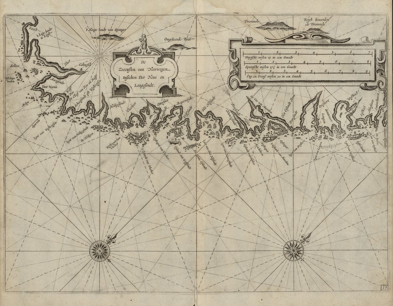 Les côtes de Norvège entre le Neus et Langesondt - Jan Blaeu