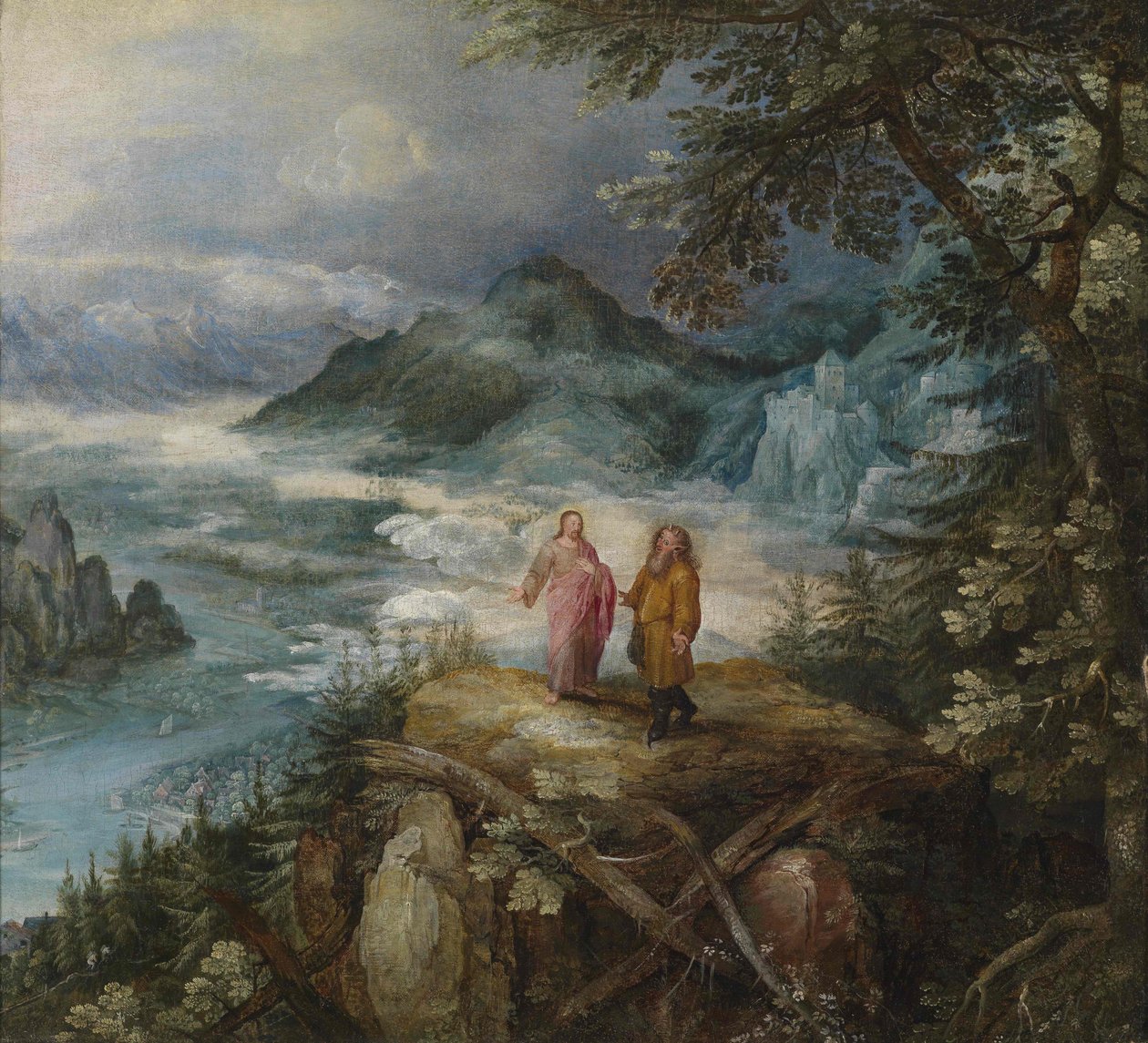 Paysage montagneux avec la tentation du Christ - Jan the Elder Brueghel