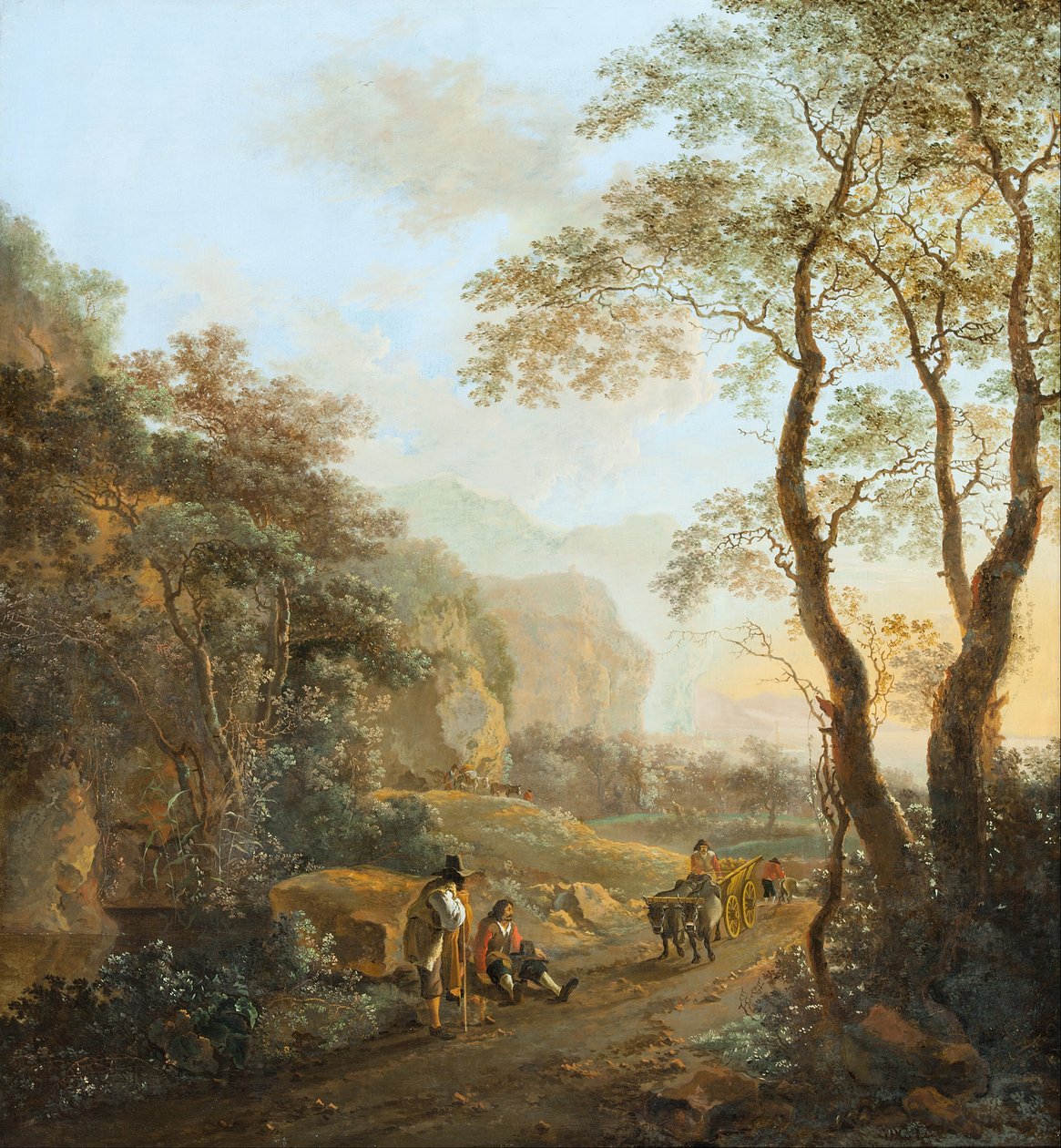Une charrette à bœufs dans le paysage - Jan Dirksz Both