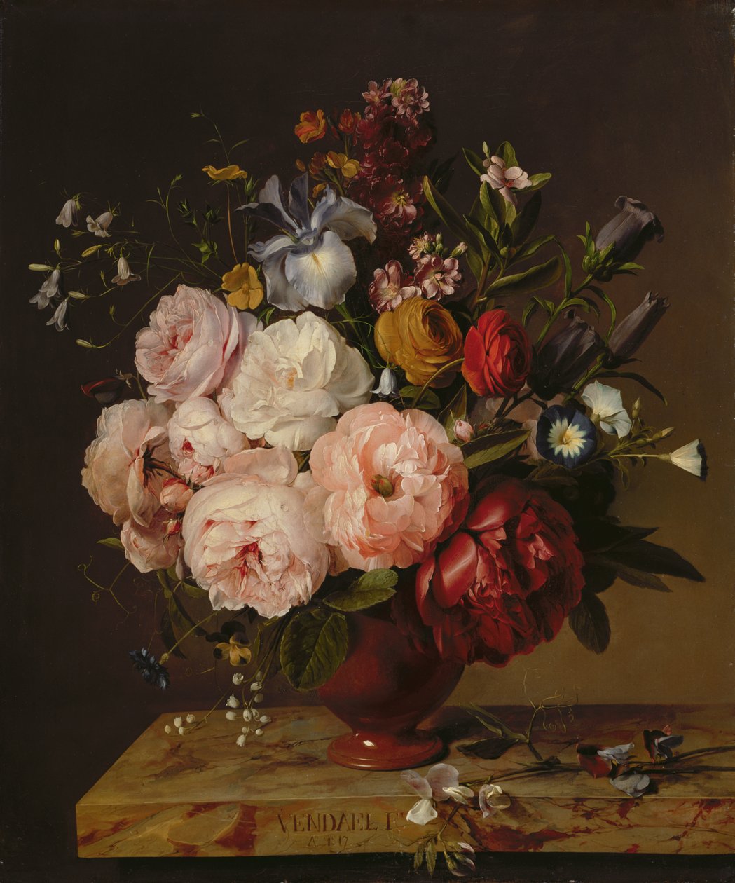Un vase de fleurs sur un rebord, 1817 - Jan Frans van Dael