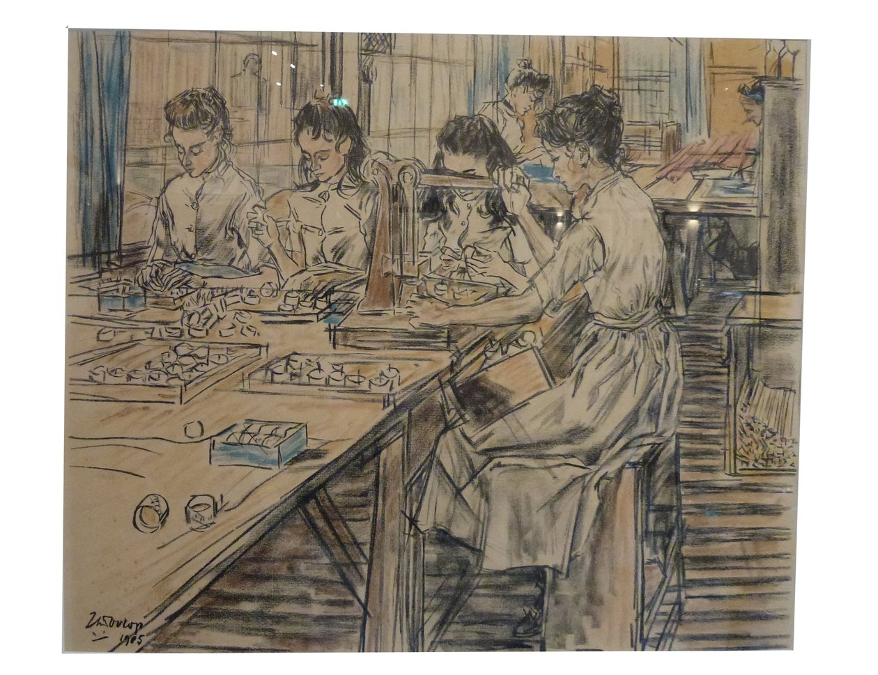 Nachtlichten 1 van de 12 lithos die Toorop maakte over de fabricage van kaarsen - Jan Toorop