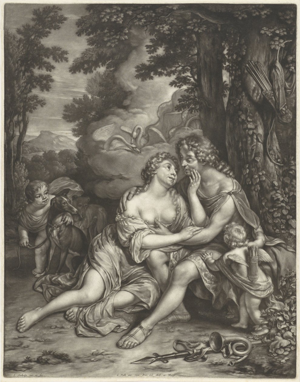 Vénus et Adonis - Jan Verkolje