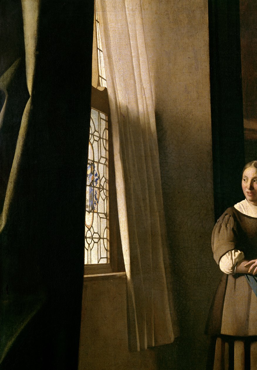 Dame écrivant une lettre avec sa servante, c.1670 (détail) - Jan Vermeer van Delft