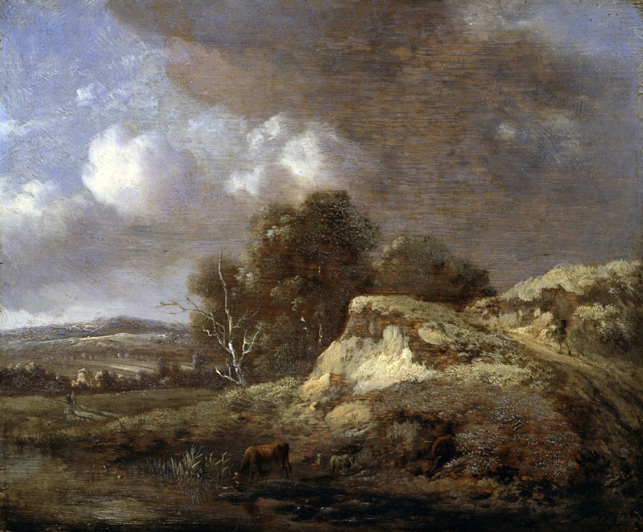 Paysage avec vache buvant - Jan Wijnants
