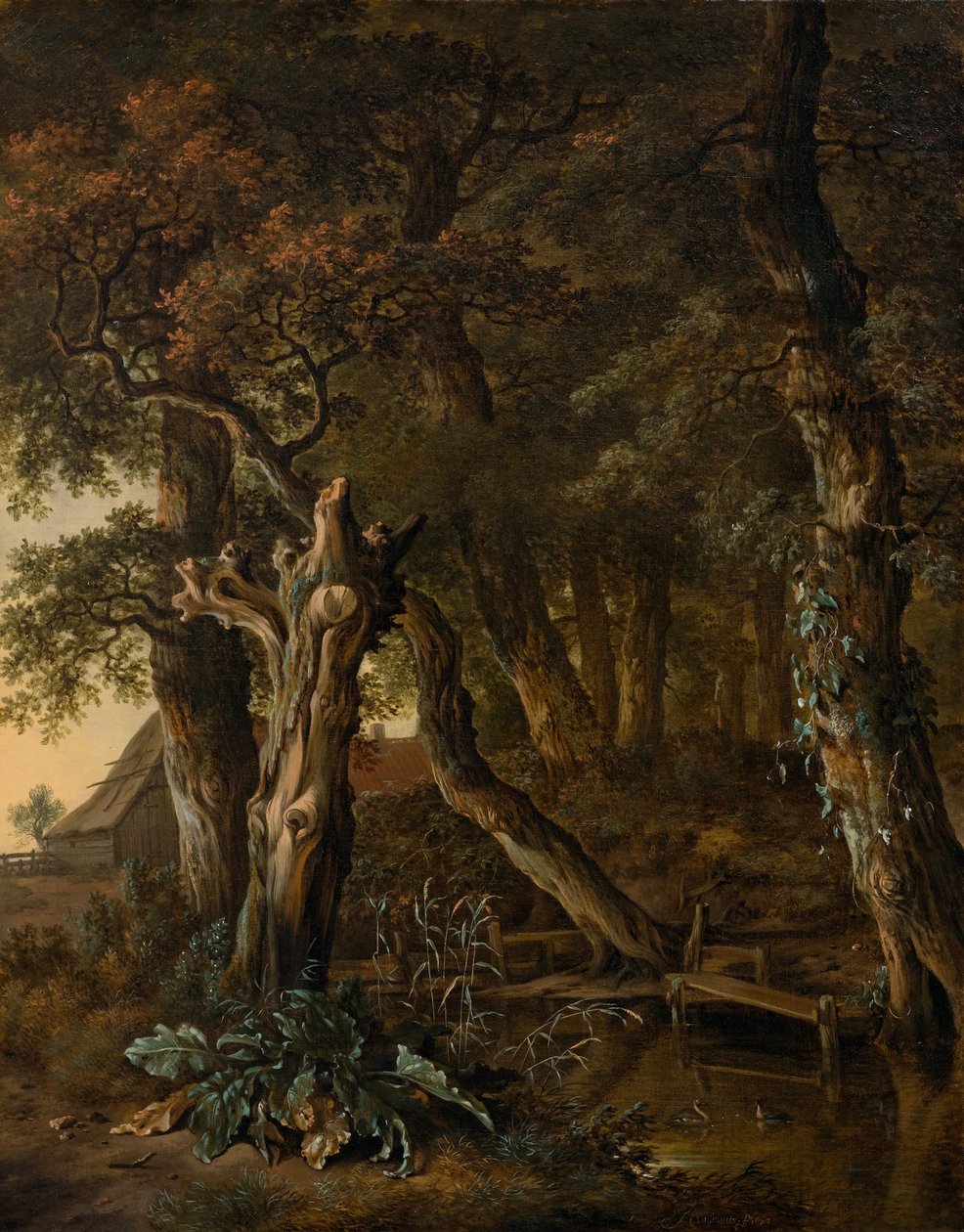 Paysage forestier avec un pont - Jan Wijnants