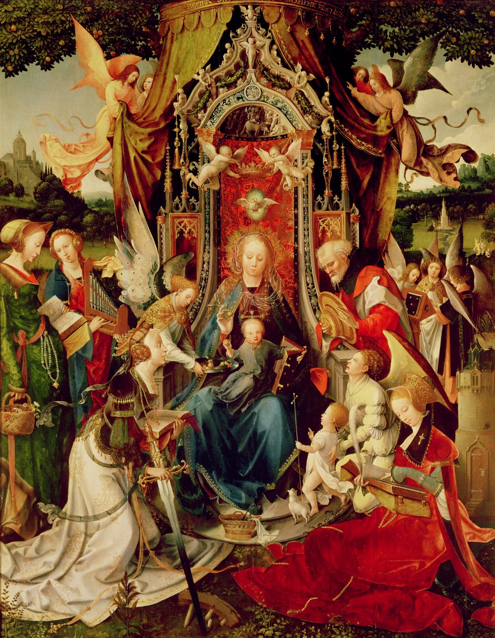 Madone et Enfant et Saints, 16ème siècle (triptyque) - Jan de Beer