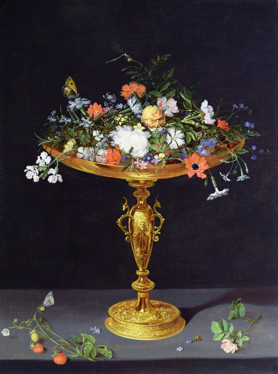Fleurs dans une tazza dorée, 1612 - Jan the Elder Brueghel