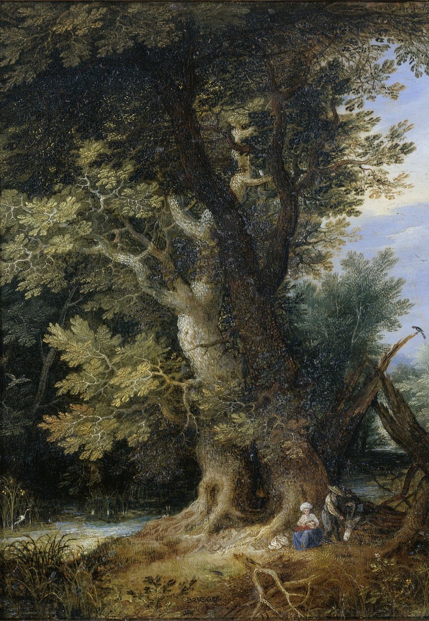 Repos pendant la fuite en Égypte, 1600-99 - Jan the Elder after Brueghel