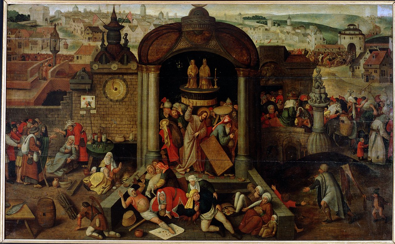 Christ chassant les marchands du temple - Jan the Elder circle of Brueghel